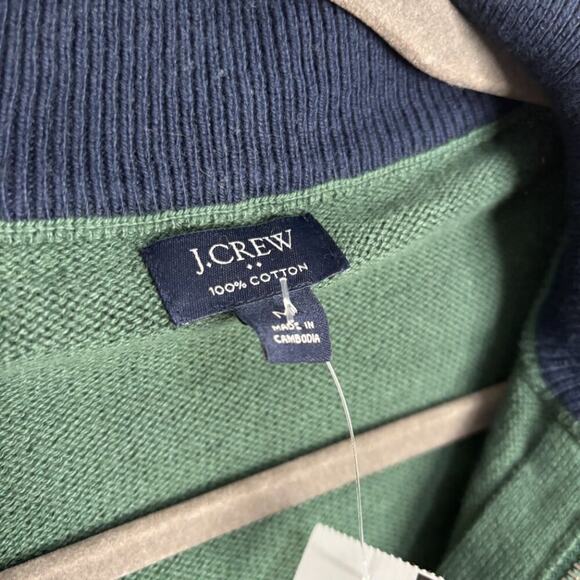 Mens J Crew Green Quarter Zip Sweater Size Medium NWT - Picture 2 of 6
